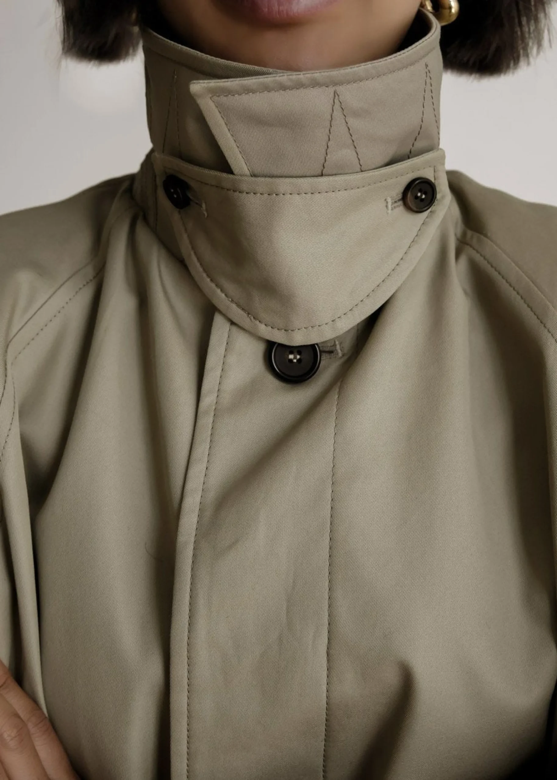 The Frankie Shop Decima Trench Coat Slate Green Online