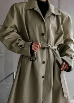 The Frankie Shop Decima Trench Coat Slate Green Online