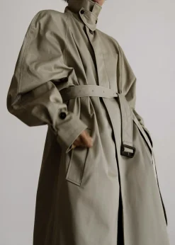 The Frankie Shop Decima Trench Coat Slate Green Online