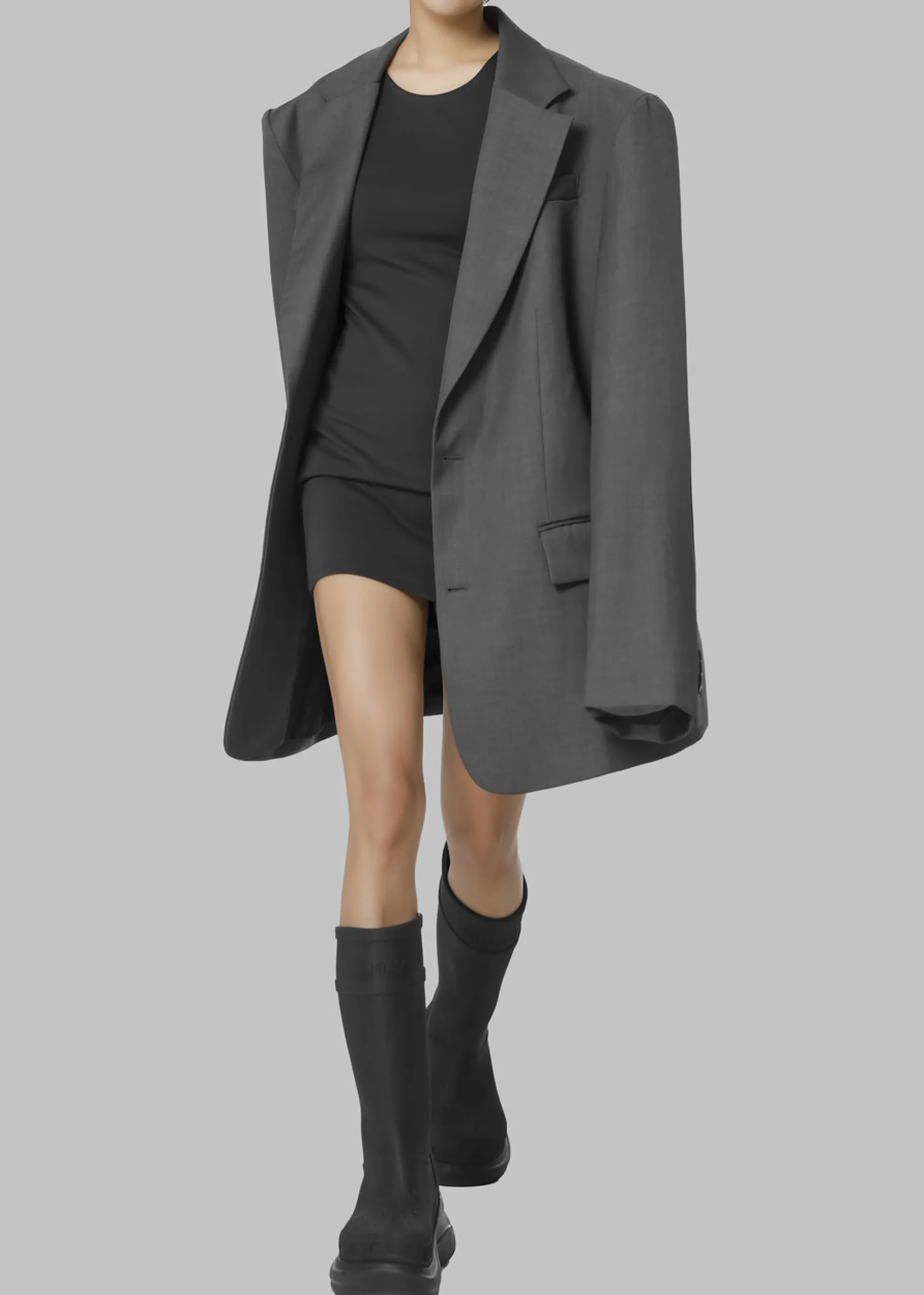 The Frankie Shop Dee Maxi Oversized Blazer Charcoal Best