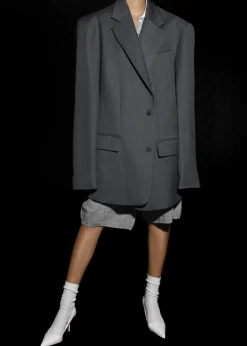 The Frankie Shop Dee Maxi Oversized Blazer Charcoal Best