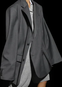 The Frankie Shop Dee Maxi Oversized Blazer Charcoal Best