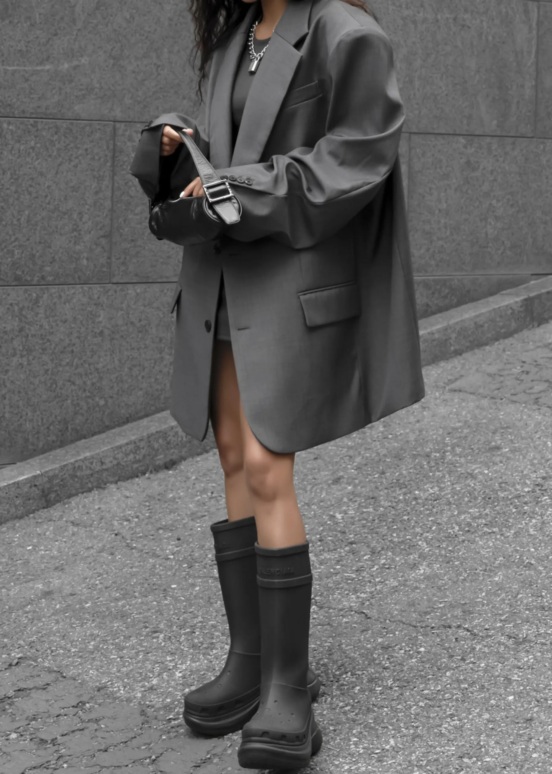 The Frankie Shop Dee Maxi Oversized Blazer Charcoal Best