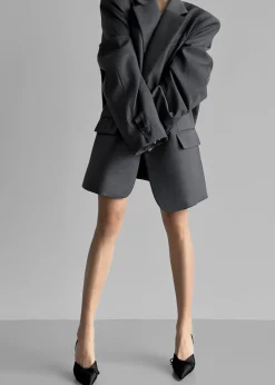 The Frankie Shop Dee Maxi Oversized Blazer Charcoal Best