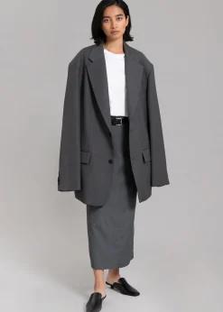 The Frankie Shop Dee Maxi Oversized Blazer Charcoal Best