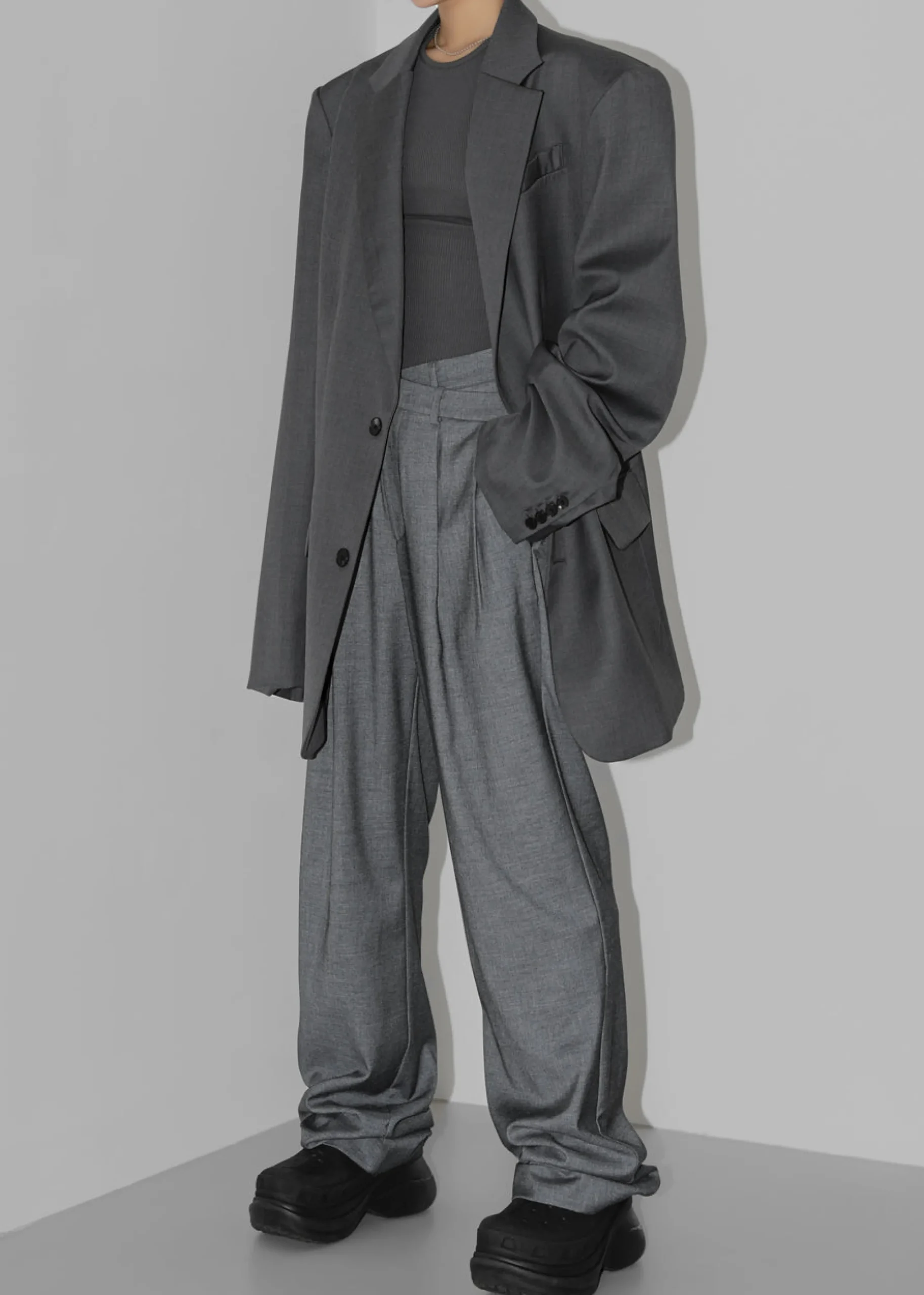 The Frankie Shop Dee Maxi Oversized Blazer Charcoal Best