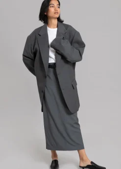 The Frankie Shop Dee Maxi Oversized Blazer Charcoal Best