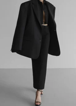 The Frankie Shop Dee Maxi Oversized Blazer Black New