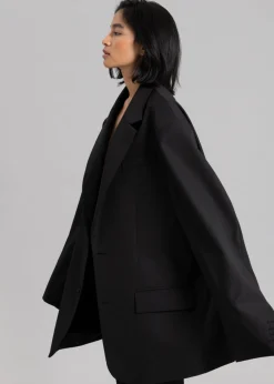 The Frankie Shop Dee Maxi Oversized Blazer Black New