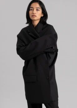 The Frankie Shop Dee Maxi Oversized Blazer Black New