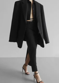 The Frankie Shop Dee Maxi Oversized Blazer Black New