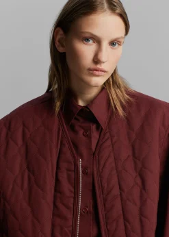 The Frankie Shop Devon Wide Zip Vest Burgundy
