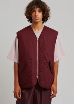The Frankie Shop Devon Wide Zip Vest Burgundy