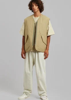 The Frankie Shop Devon Wide Zip Vest Pale Olive Online