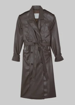 The Frankie Shop Diana Faux Leather Trench Coat Java Online