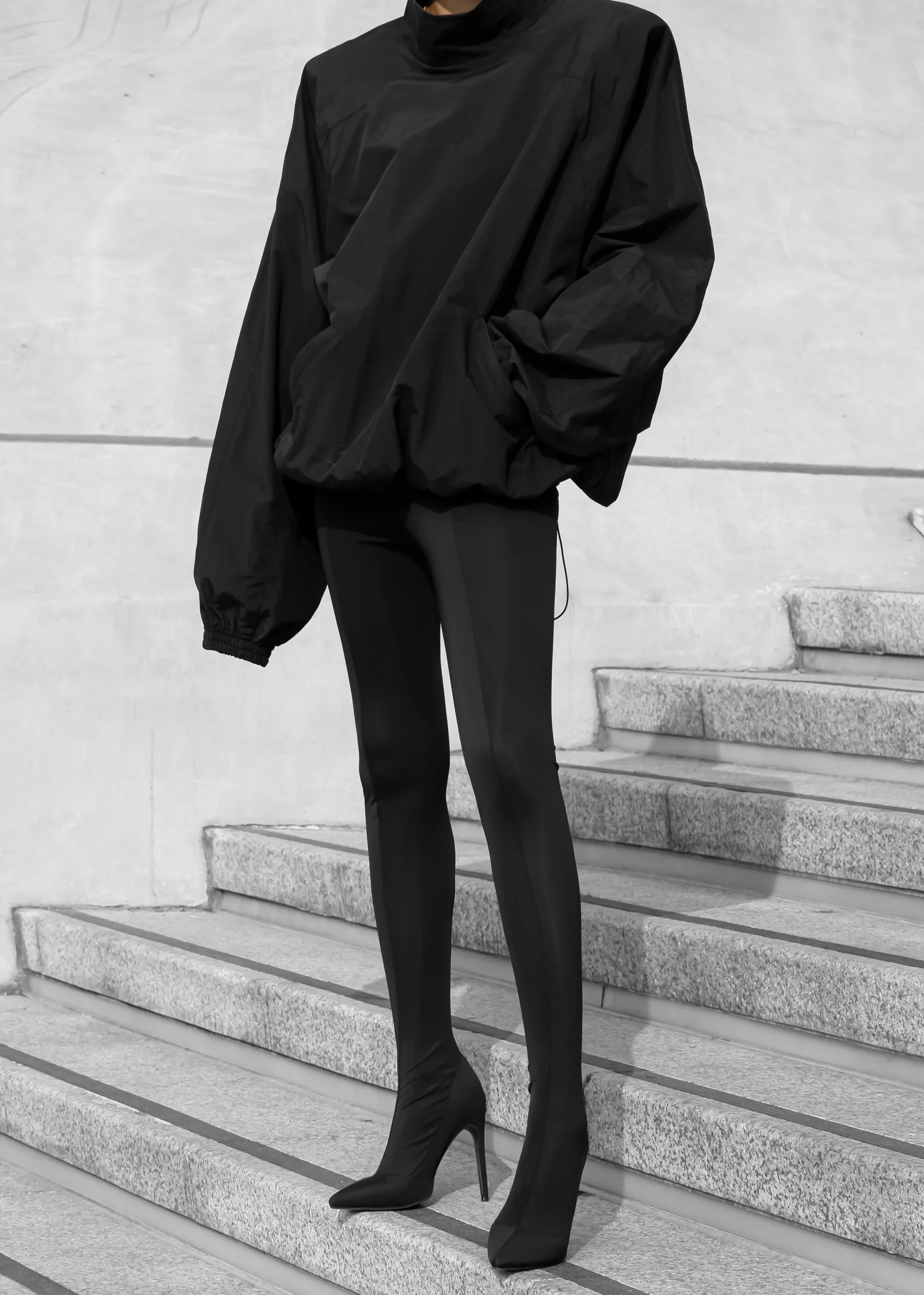 The Frankie Shop Doyle Mockneck Anorak Black New