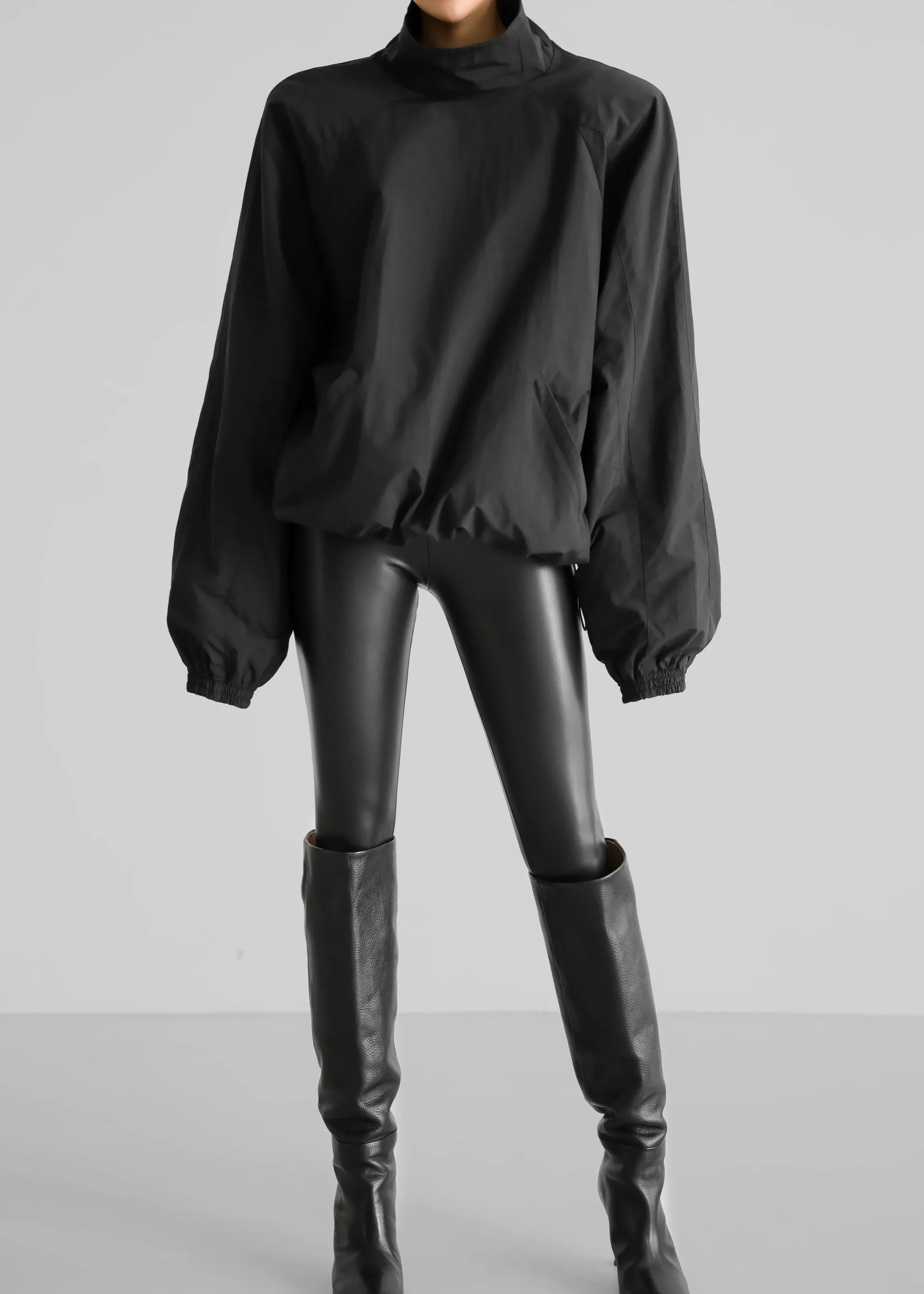 The Frankie Shop Doyle Mockneck Anorak Black New