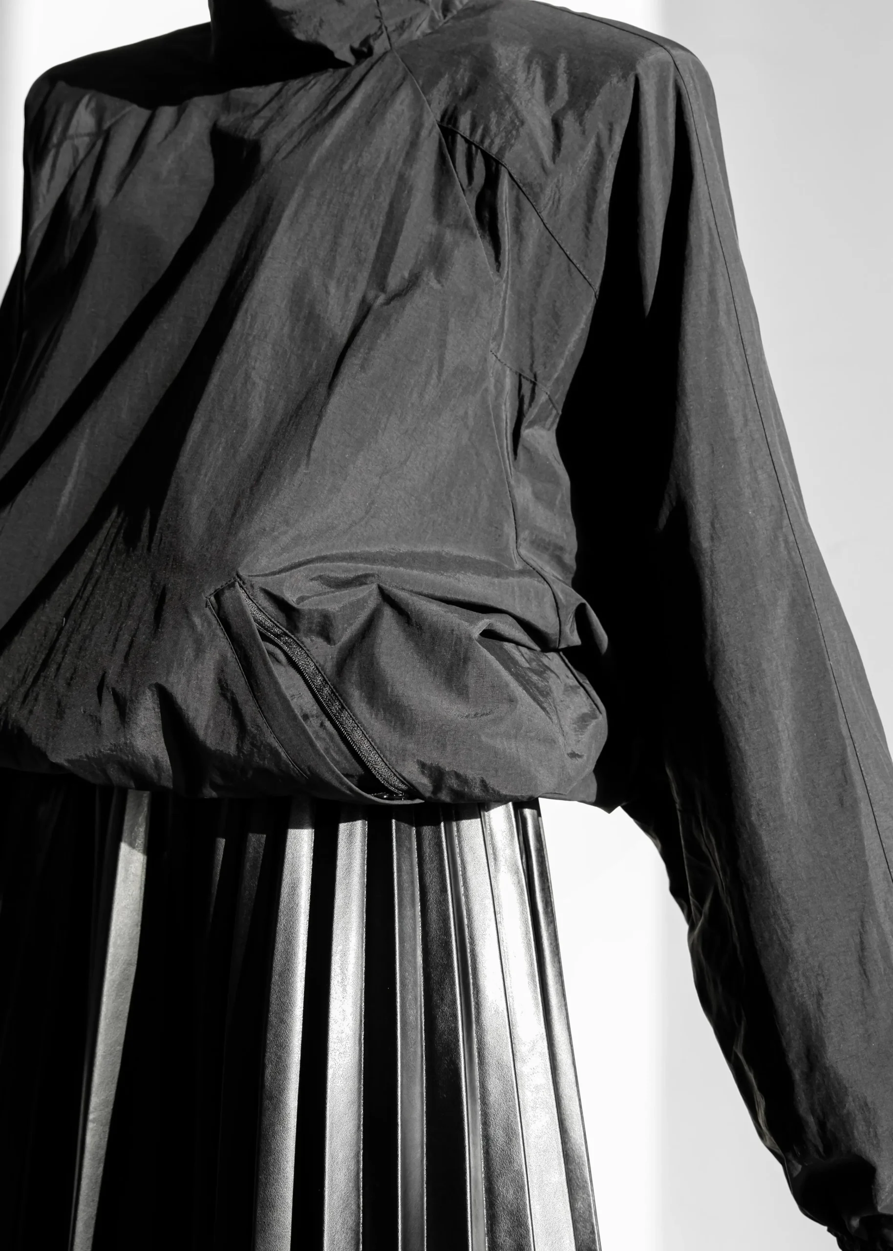 The Frankie Shop Doyle Mockneck Anorak Black New