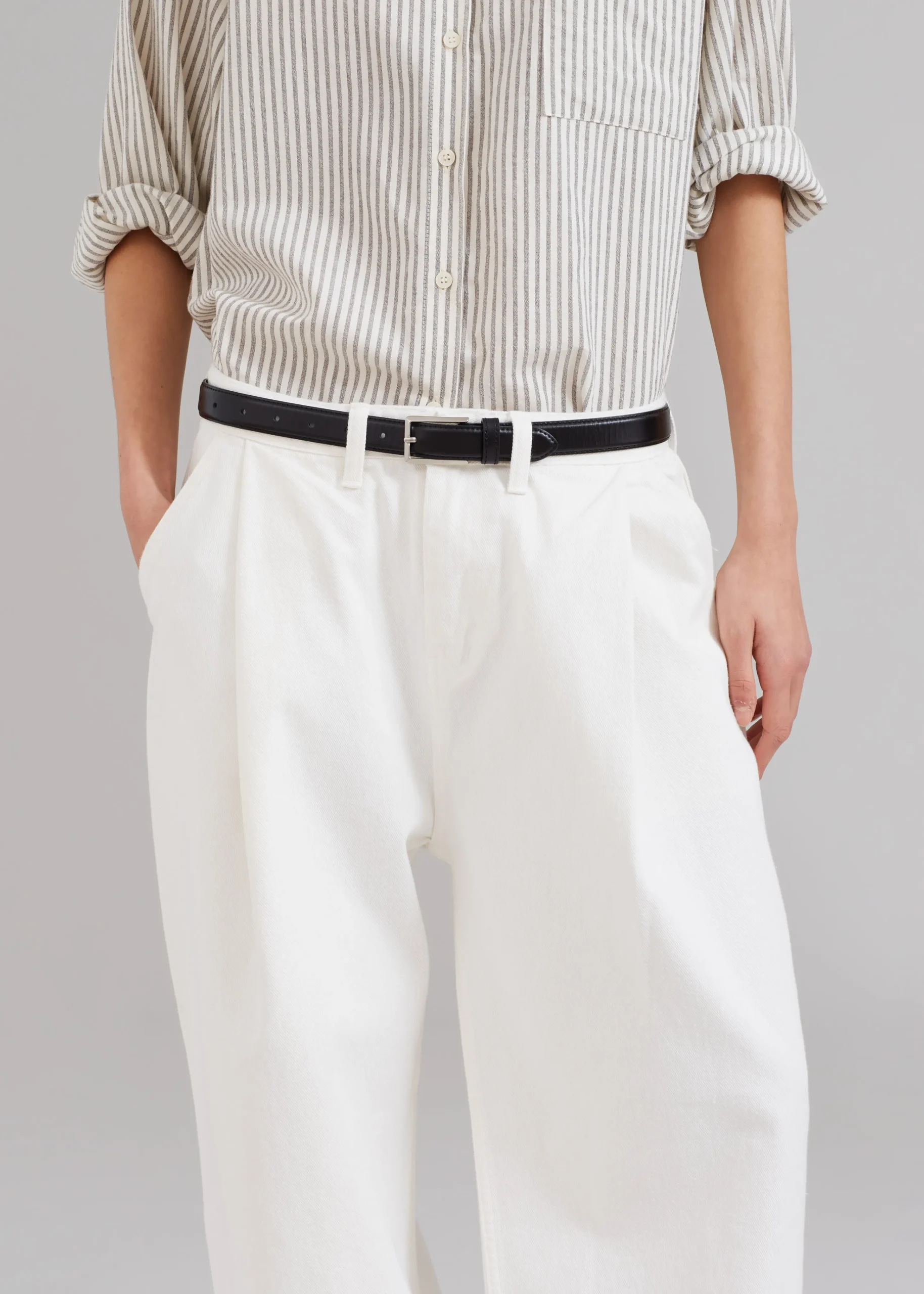 The Frankie Shop Drew Denim Pants White Discount