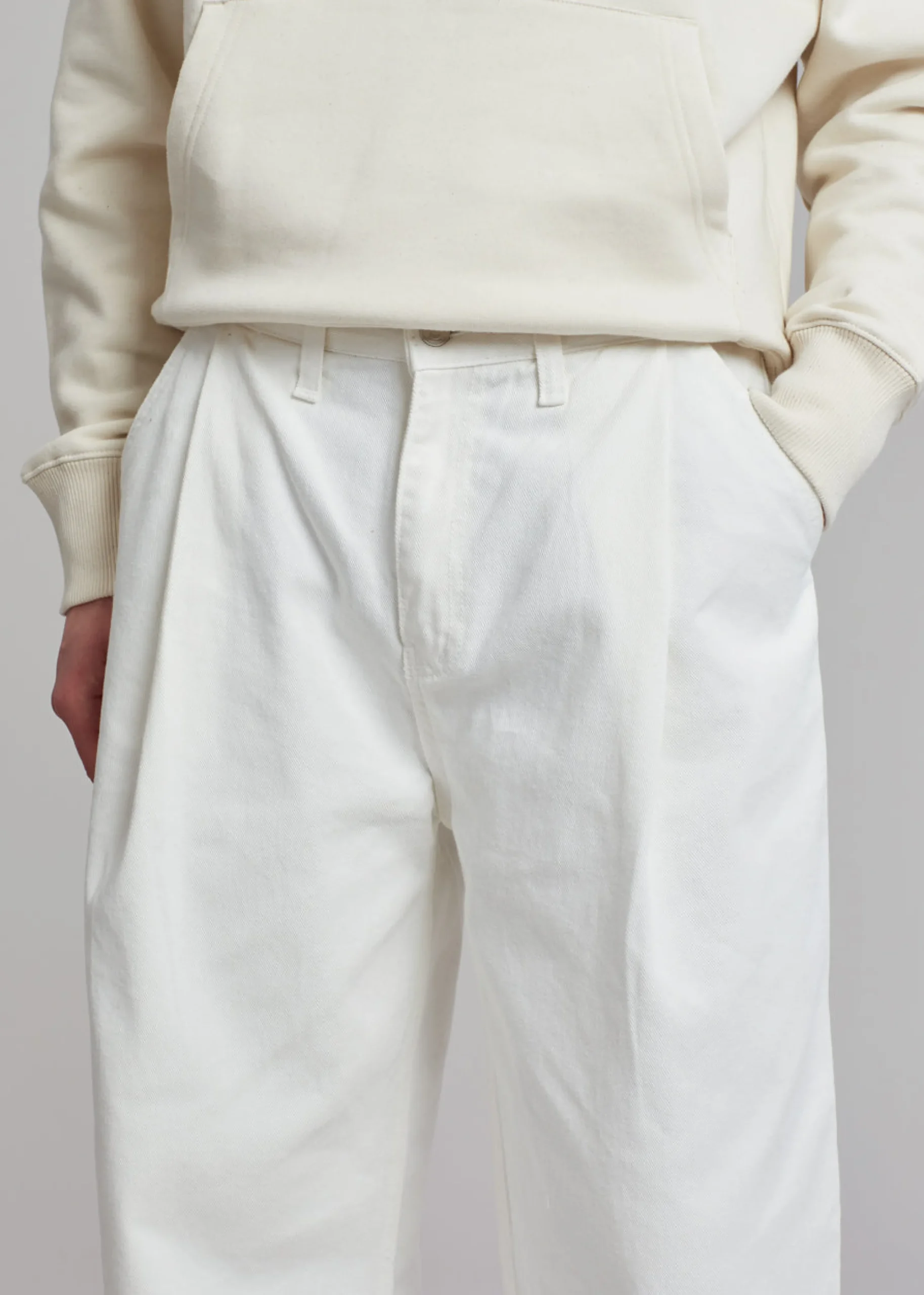 The Frankie Shop Drew Denim Pants White Discount