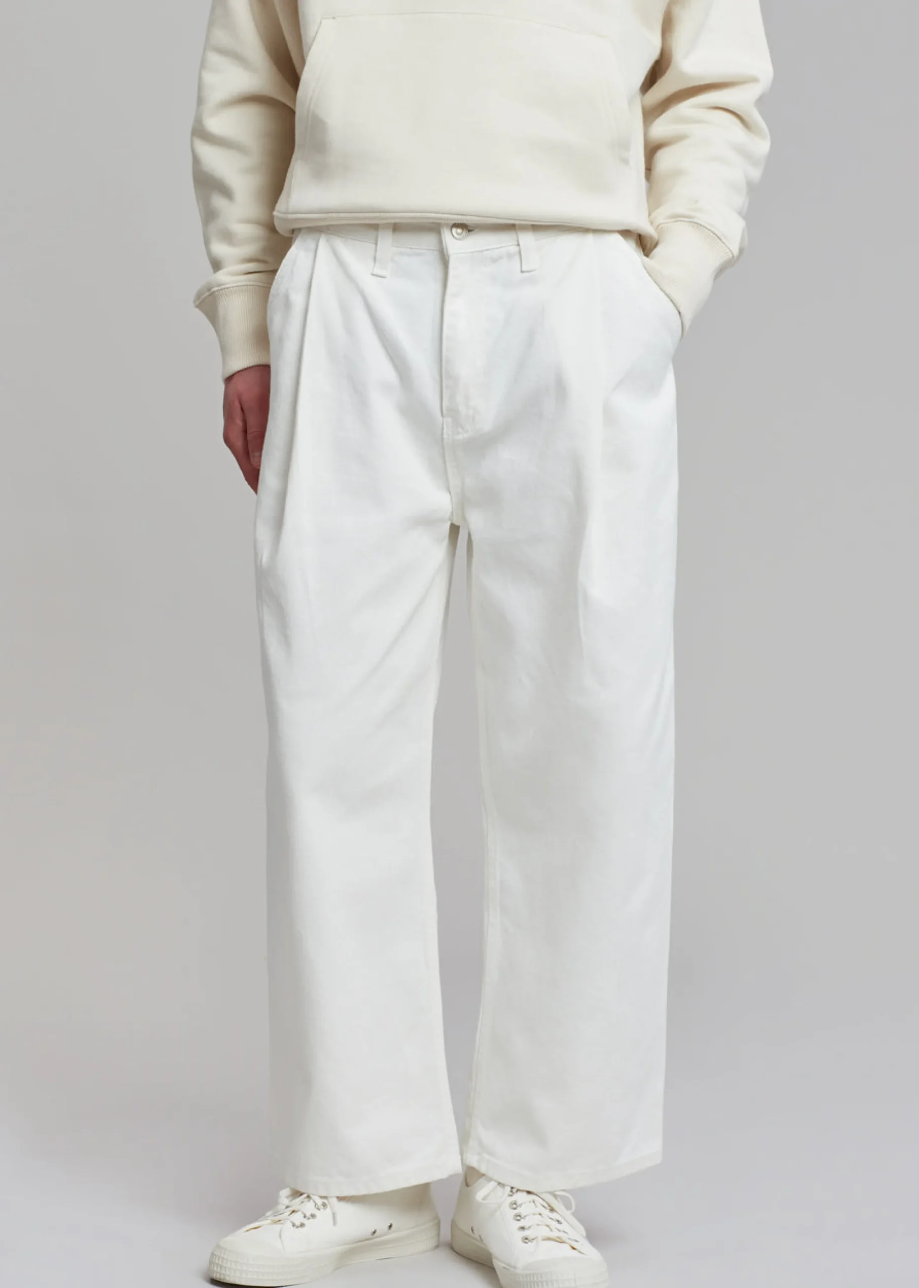The Frankie Shop Drew Denim Pants White Discount