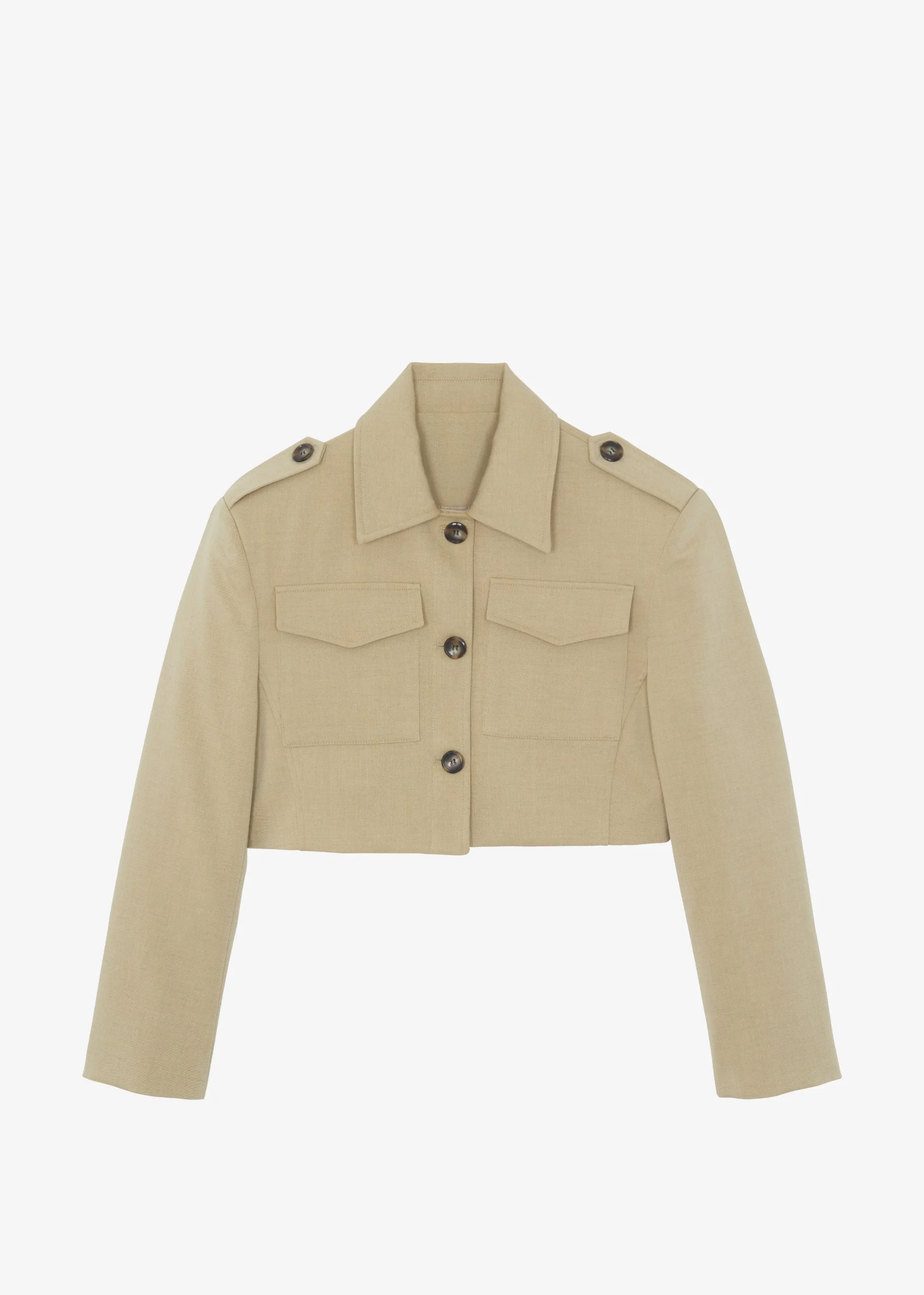 The Frankie Shop Eden Cropped Cargo Jacket Beige Clearance