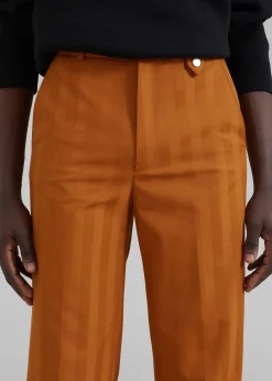The Frankie Shop Egonlab Mega Flared Pants Orange Stripes Wool Best