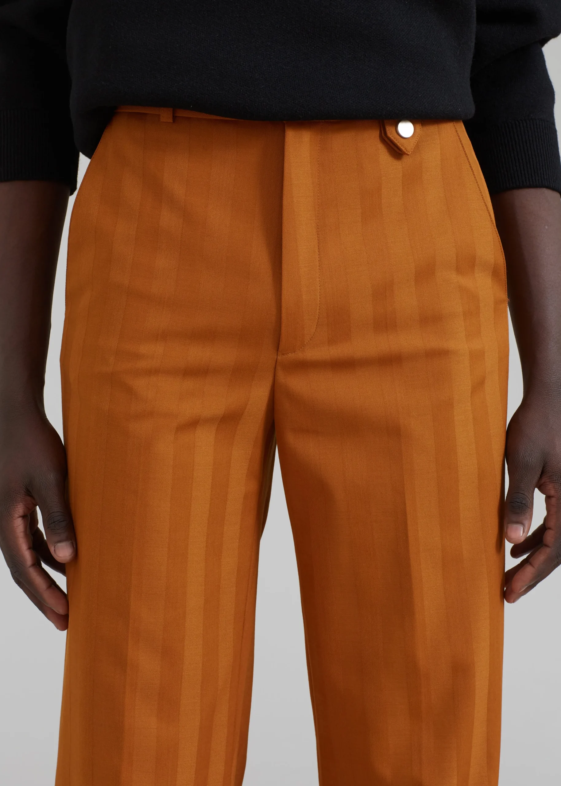 The Frankie Shop Egonlab Mega Flared Pants Orange Stripes Wool Best