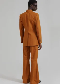 The Frankie Shop Egonlab Mega Flared Pants Orange Stripes Wool Best