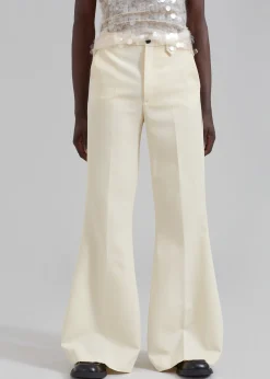 The Frankie Shop Egonlab Mega Flared Pants Light Beige Wool Online