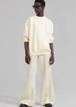 The Frankie Shop Egonlab Mega Flared Pants Light Beige Wool Online