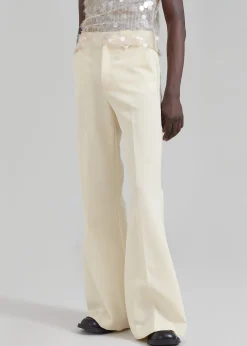 The Frankie Shop Egonlab Mega Flared Pants Light Beige Wool Online