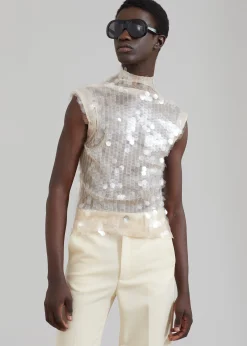 The Frankie Shop Egonlab Sequins Top Sequin Transparent Discount