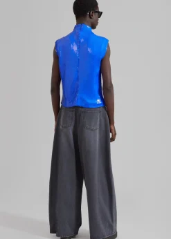 The Frankie Shop Egonlab Wonderland Sequins Top Blue Sequins Online