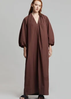 The Frankie Shop Esse Studios Collected Long Dress Chocolate New