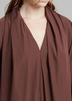 The Frankie Shop Esse Studios Collected Long Dress Chocolate New