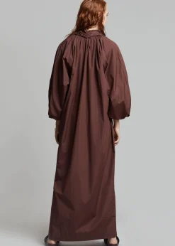 The Frankie Shop Esse Studios Collected Long Dress Chocolate New