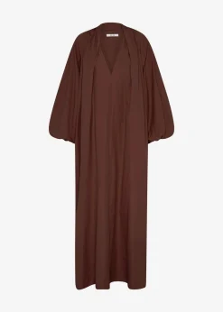 The Frankie Shop Esse Studios Collected Long Dress Chocolate New