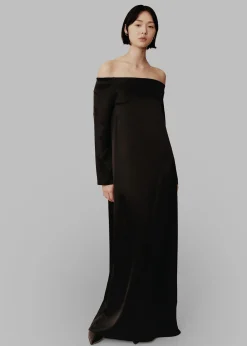 The Frankie Shop Esse Studios Off Shoulder Column Dress Black Clearance