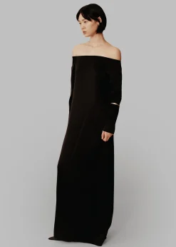 The Frankie Shop Esse Studios Off Shoulder Column Dress Black Clearance