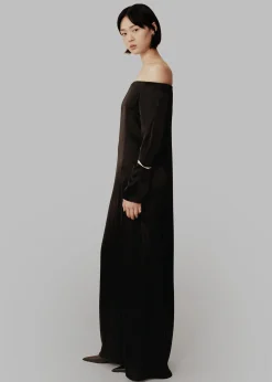 The Frankie Shop Esse Studios Off Shoulder Column Dress Black Clearance