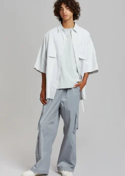 The Frankie Shop Ethan Pocket Shirt Slate Stripe Hot