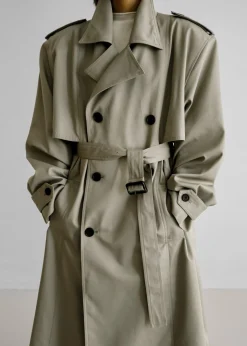 The Frankie Shop Eugene Trench Coat Pale Khaki Best