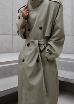 The Frankie Shop Eugene Trench Coat Pale Khaki Best