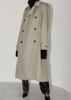 The Frankie Shop Eugene Trench Coat Pale Khaki Best