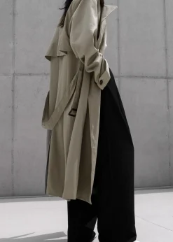 The Frankie Shop Eugene Trench Coat Pale Khaki Best