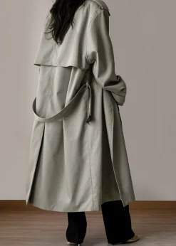 The Frankie Shop Eugene Trench Coat Pale Khaki Best