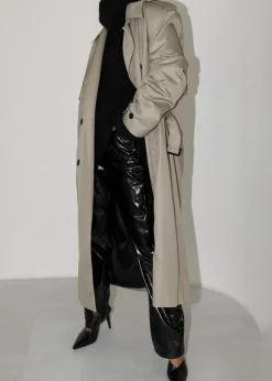 The Frankie Shop Eugene Trench Coat Pale Khaki Best