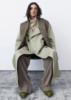 The Frankie Shop Eugene Trench Coat Pale Khaki Best