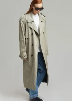 The Frankie Shop Eugene Trench Coat Pale Khaki Best